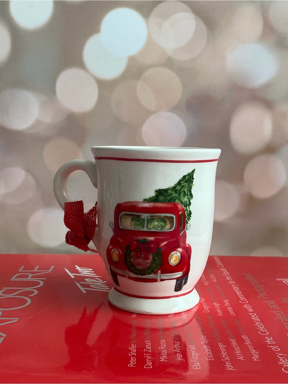 Vintage Red Car Holiday Mug Soy Wax Candle